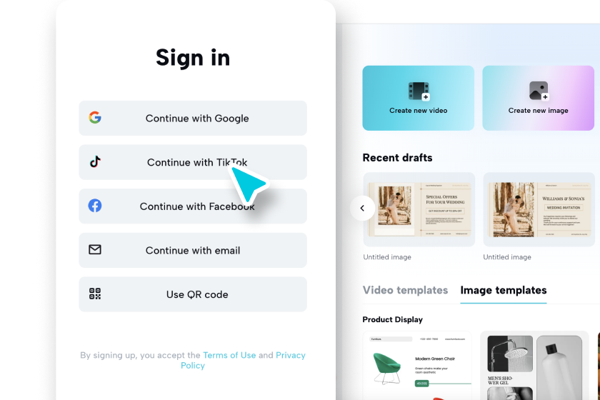 כניסה או יצירת חשבון